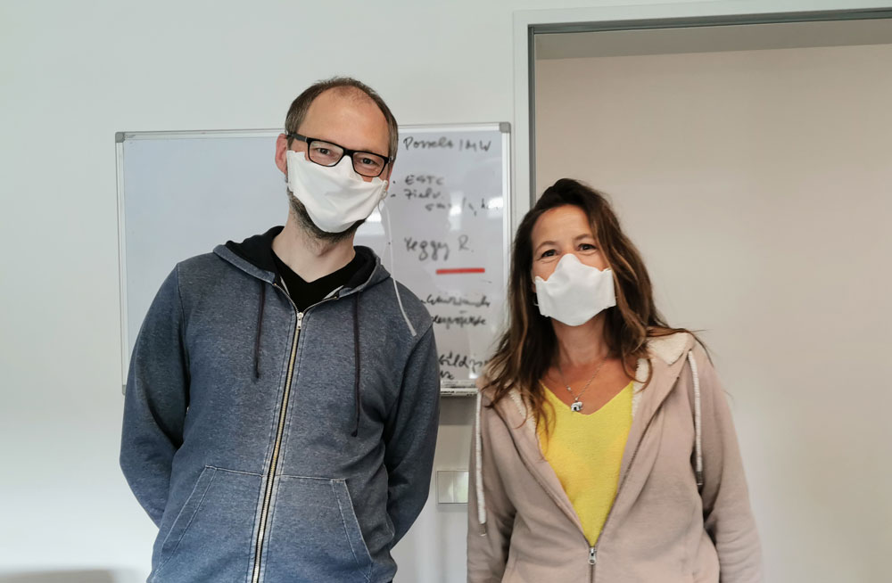 Am Fraunhofer IMWS hergestellter Mund-Nasen-Schutz