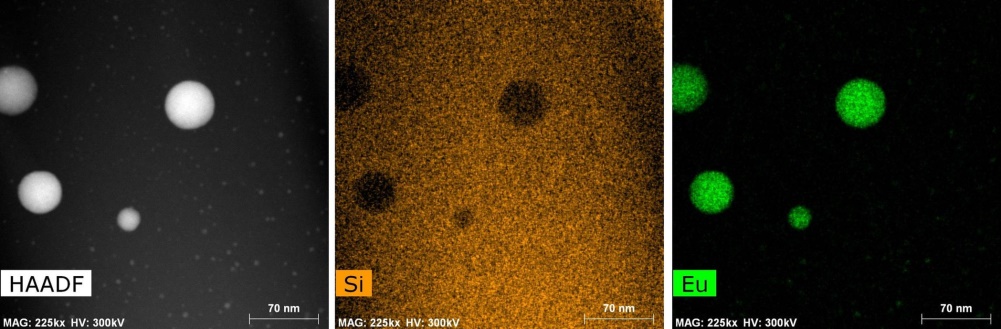 STEM-Aufnahme Drei Bilder Aufnahmen