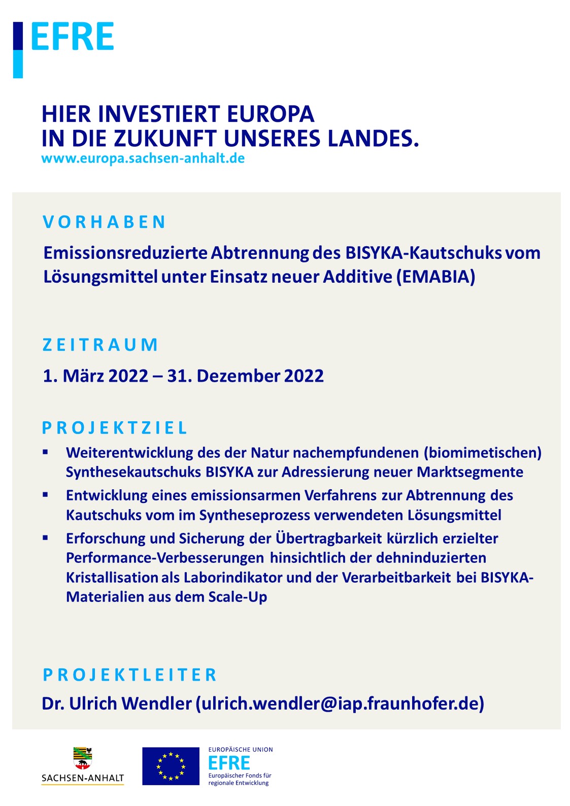 Emissionsreduzierte Abtrennung des BISYKA-Kautschuks vom Lösungsmittel unter Einsatz neuer Additive (EMABIA)