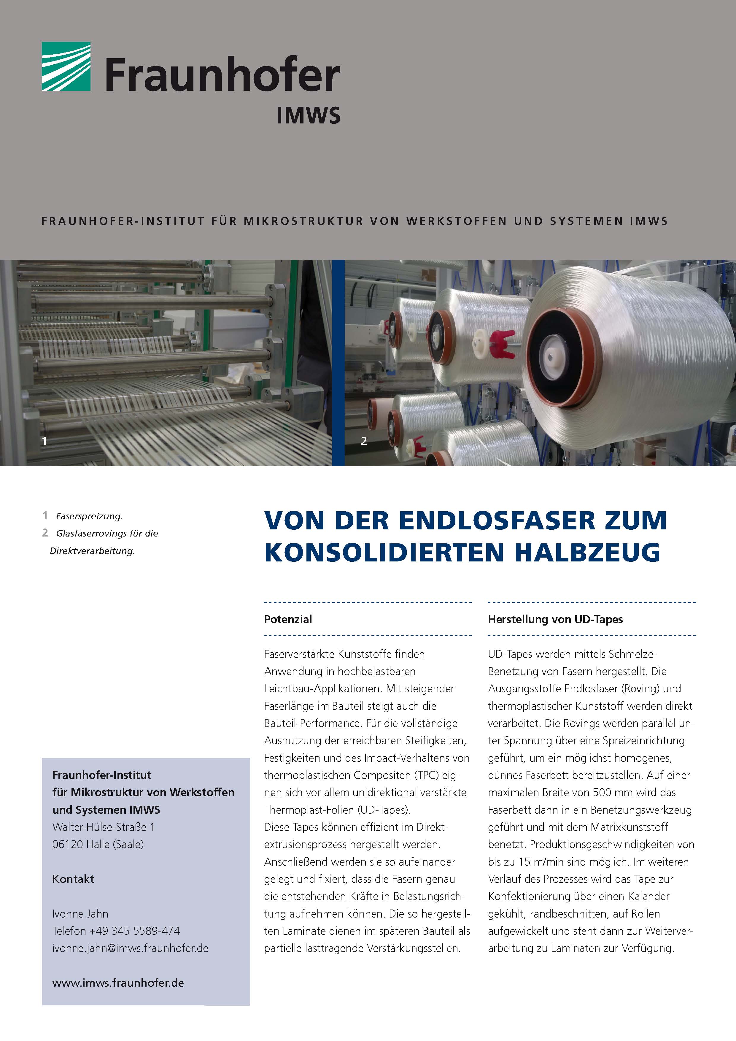 Produktblatt Produktion Infomaterial 