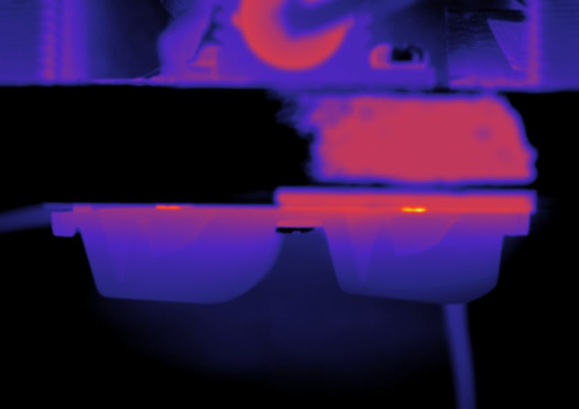 Thermografie-Messung eines Querschnitts einer LED Thermografie LED Temperatur