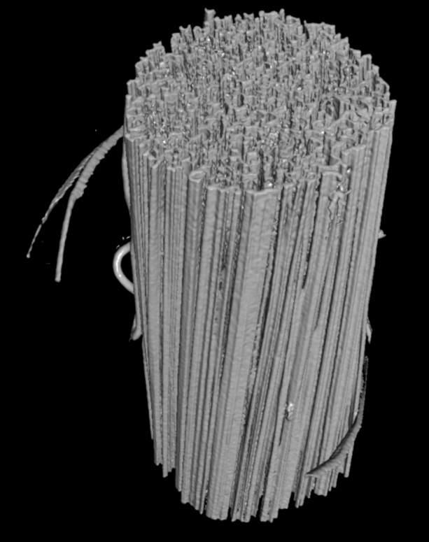 Dreidimensionale Phasenkontrast-Bildgebung der multifibrillaren Polyacrylnitrilfaser