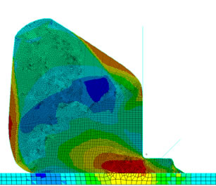 FEM-Simulation Schertest Dickdraht Bondkontakt